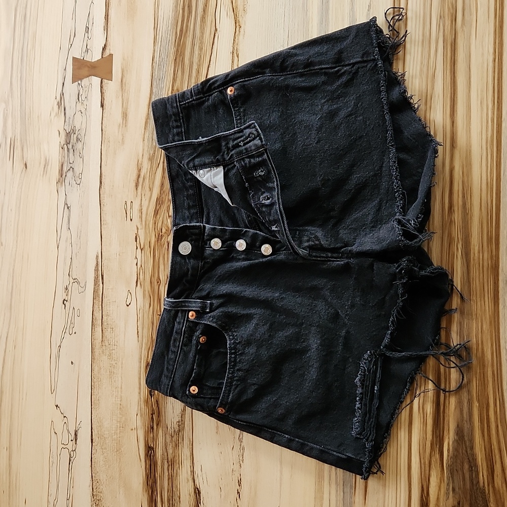 Levi's Button Fly Distressed Denim Shorts